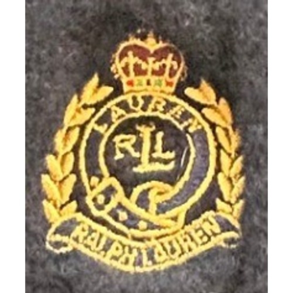 Ralph Lauren 100% Lambswool Cable Knit Sweater Navy Blue Crest Logo Shrunken - Picture 2 of 6
